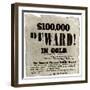 Reward Poster Offering $100,000 in Gold for the Capture of Jefferson Davis, May 1865-null-Framed Giclee Print