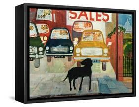 Rex at the Used Car Lot; SALES-Brenda Brin Booker-Framed Stretched Canvas