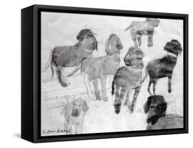 Rex - sketches at the used car lot-Brenda Brin Booker-Framed Stretched Canvas
