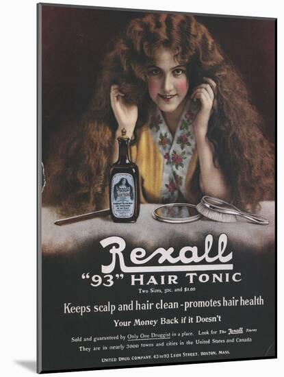 Rexall, Hair Shampoo Tonic, USA, 1910-null-Mounted Giclee Print