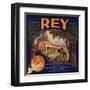 Rey Brand - San Fernando, California - Citrus Crate Label-Lantern Press-Framed Art Print