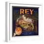 Rey Brand - San Fernando, California - Citrus Crate Label-Lantern Press-Framed Art Print