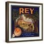 Rey Brand - San Fernando, California - Citrus Crate Label-Lantern Press-Framed Art Print