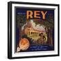Rey Brand - San Fernando, California - Citrus Crate Label-Lantern Press-Framed Art Print