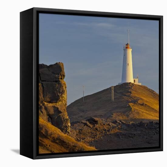 Reykjalighthouse of Nes, Iceland-Rainer Mirau-Framed Stretched Canvas