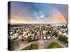 Reykjavik Cityspace with Rainbow-TTstudio-Stretched Canvas