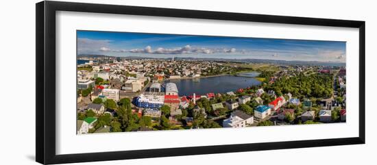 Reykjavik, Iceland, This image was shot using a drone.-null-Framed Photographic Print