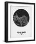 Reykjavik Street Map Black on White-NaxArt-Framed Art Print