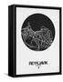 Reykjavik Street Map Black on White-NaxArt-Framed Stretched Canvas