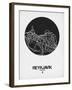 Reykjavik Street Map Black on White-NaxArt-Framed Art Print