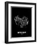 Reykjavik Street Map Black-NaxArt-Framed Art Print