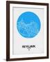 Reykjavik Street Map Blue-NaxArt-Framed Art Print