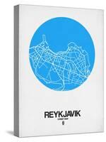 Reykjavik Street Map Blue-NaxArt-Stretched Canvas