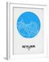 Reykjavik Street Map Blue-NaxArt-Framed Art Print