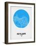 Reykjavik Street Map Blue-NaxArt-Framed Art Print