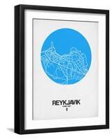 Reykjavik Street Map Blue-NaxArt-Framed Art Print