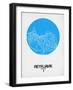 Reykjavik Street Map Blue-NaxArt-Framed Art Print