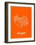 Reykjavik Street Map Orange-NaxArt-Framed Art Print