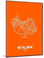 Reykjavik Street Map Orange-NaxArt-Mounted Art Print