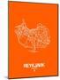 Reykjavik Street Map Orange-NaxArt-Mounted Art Print