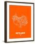 Reykjavik Street Map Orange-NaxArt-Framed Art Print