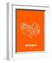 Reykjavik Street Map Orange-NaxArt-Framed Art Print