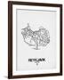 Reykjavik Street Map White-NaxArt-Framed Art Print