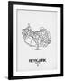 Reykjavik Street Map White-NaxArt-Framed Art Print