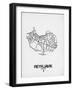 Reykjavik Street Map White-NaxArt-Framed Art Print