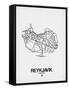 Reykjavik Street Map White-NaxArt-Framed Stretched Canvas