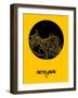 Reykjavik Street Map Yellow-NaxArt-Framed Art Print