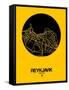 Reykjavik Street Map Yellow-NaxArt-Framed Stretched Canvas
