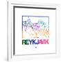 Reykjavik Watercolor Street Map-NaxArt-Framed Premium Giclee Print