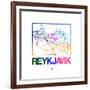 Reykjavik Watercolor Street Map-NaxArt-Framed Premium Giclee Print