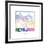 Reykjavik Watercolor Street Map-NaxArt-Framed Premium Giclee Print