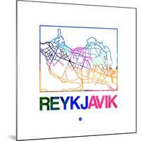 Reykjavik Watercolor Street Map-NaxArt-Mounted Premium Giclee Print