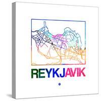 Reykjavik Watercolor Street Map-NaxArt-Stretched Canvas