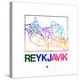 Reykjavik Watercolor Street Map-NaxArt-Stretched Canvas