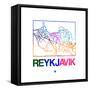 Reykjavik Watercolor Street Map-NaxArt-Framed Stretched Canvas