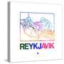 Reykjavik Watercolor Street Map-NaxArt-Stretched Canvas