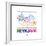 Reykjavik Watercolor Street Map-NaxArt-Framed Premium Giclee Print