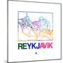 Reykjavik Watercolor Street Map-NaxArt-Mounted Premium Giclee Print