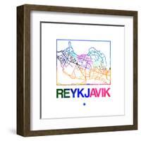 Reykjavik Watercolor Street Map-NaxArt-Framed Art Print