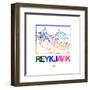 Reykjavik Watercolor Street Map-NaxArt-Framed Art Print