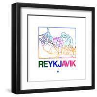 Reykjavik Watercolor Street Map-NaxArt-Framed Art Print