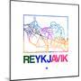 Reykjavik Watercolor Street Map-NaxArt-Mounted Art Print