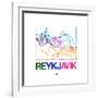 Reykjavik Watercolor Street Map-NaxArt-Framed Art Print