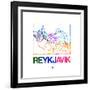 Reykjavik Watercolor Street Map-NaxArt-Framed Art Print