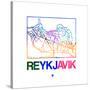 Reykjavik Watercolor Street Map-NaxArt-Stretched Canvas