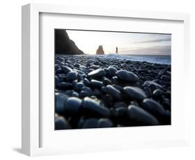 Reynisdrangar Rock Formations and Black Beach, Vik, Iceland-Peter Adams-Framed Photographic Print